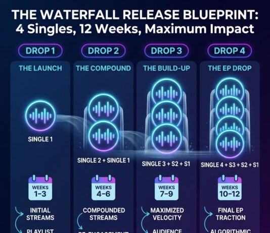 How to Map a 4-Single Waterfall Release Schedule Over 12 Weeks
